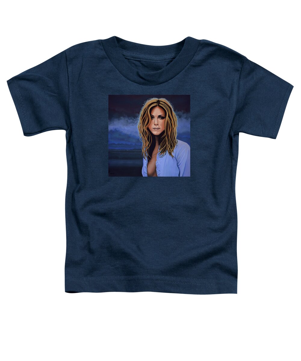 Jennifer Aniston Toddler T-Shirt featuring the painting Jennifer Aniston Painting by Paul Meijering