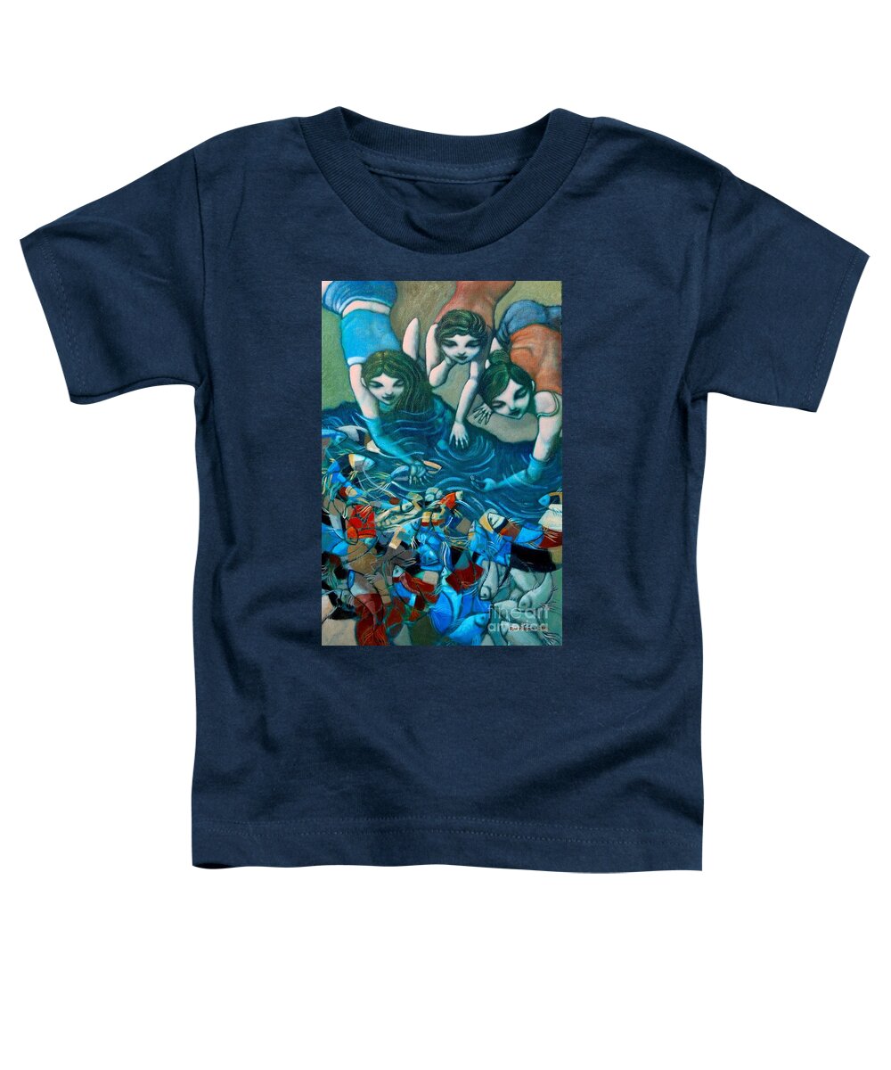 Ladies Toddler T-Shirt featuring the painting Josie Joy and Jubilee by Paul Hilario