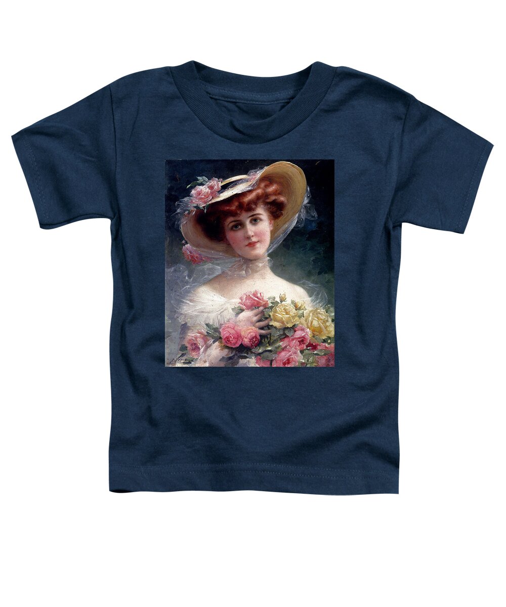Emile Vernon Toddler T-Shirt featuring the digital art La Belle Aux Fleurs by Emile Vernon