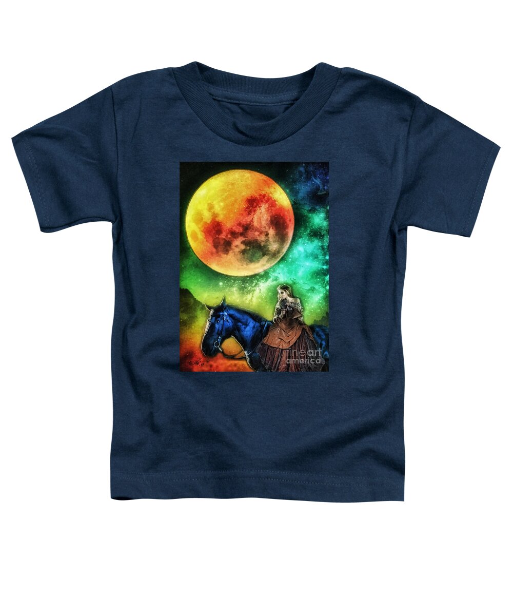 La Luna Toddler T-Shirt featuring the digital art La Luna by Mo T