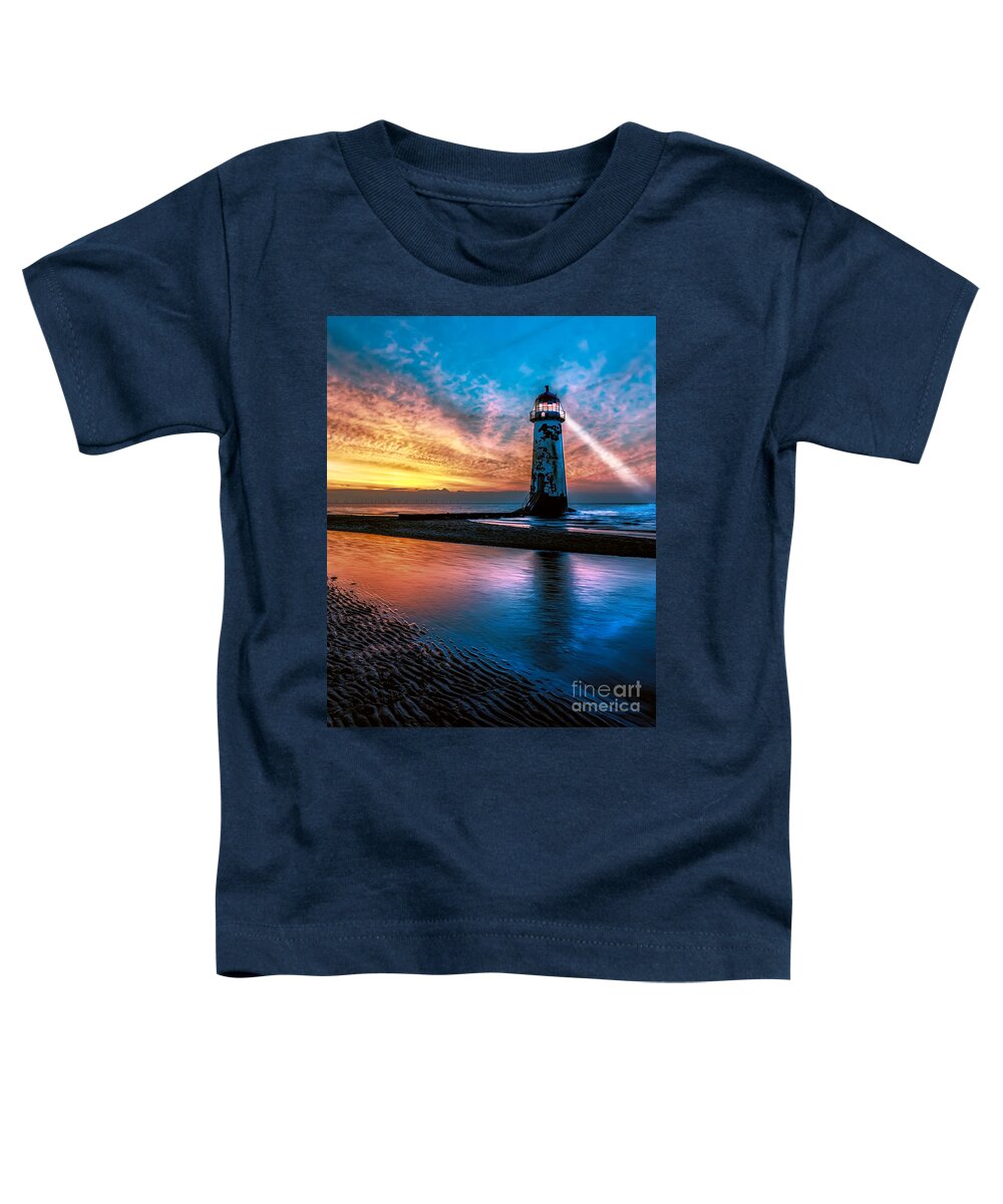 Talacre Toddler T-Shirt featuring the photograph Light House Sunset by Adrian Evans