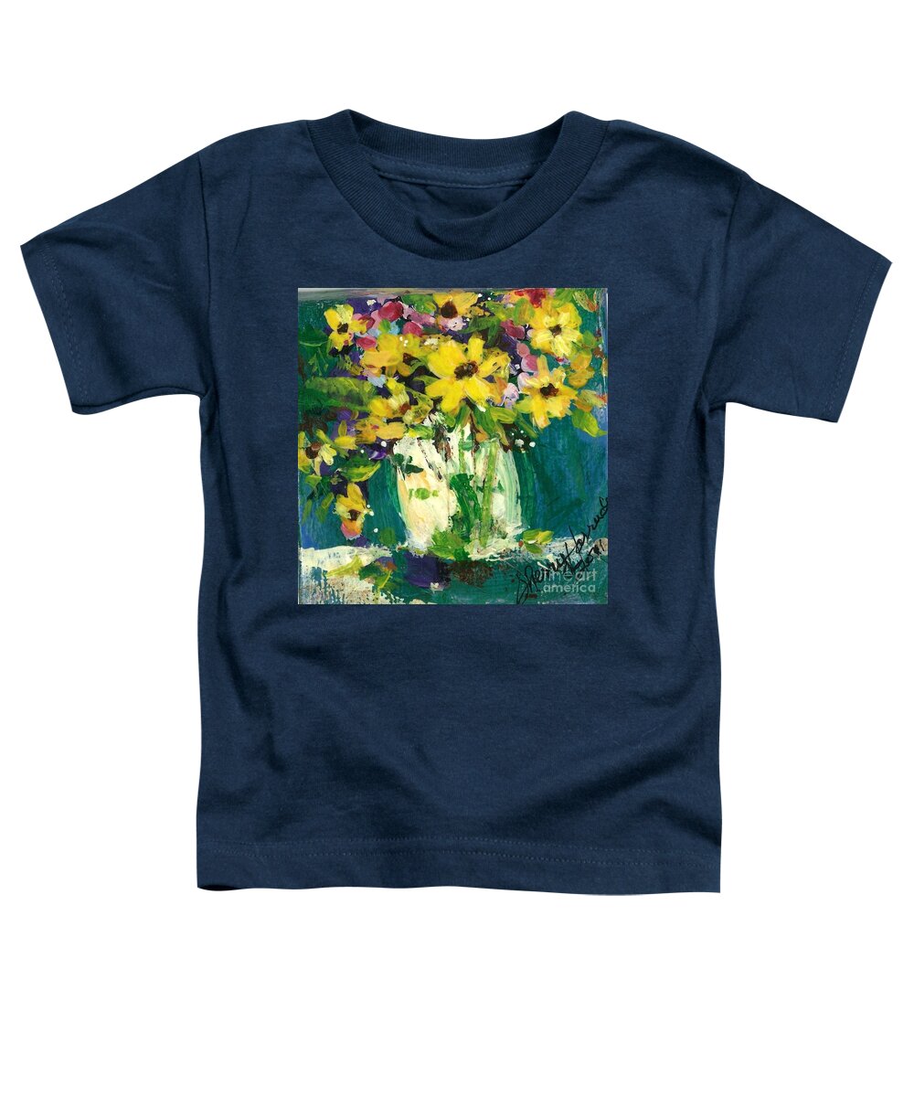 Daisies Toddler T-Shirt featuring the painting Little Daisies by Sherry Harradence