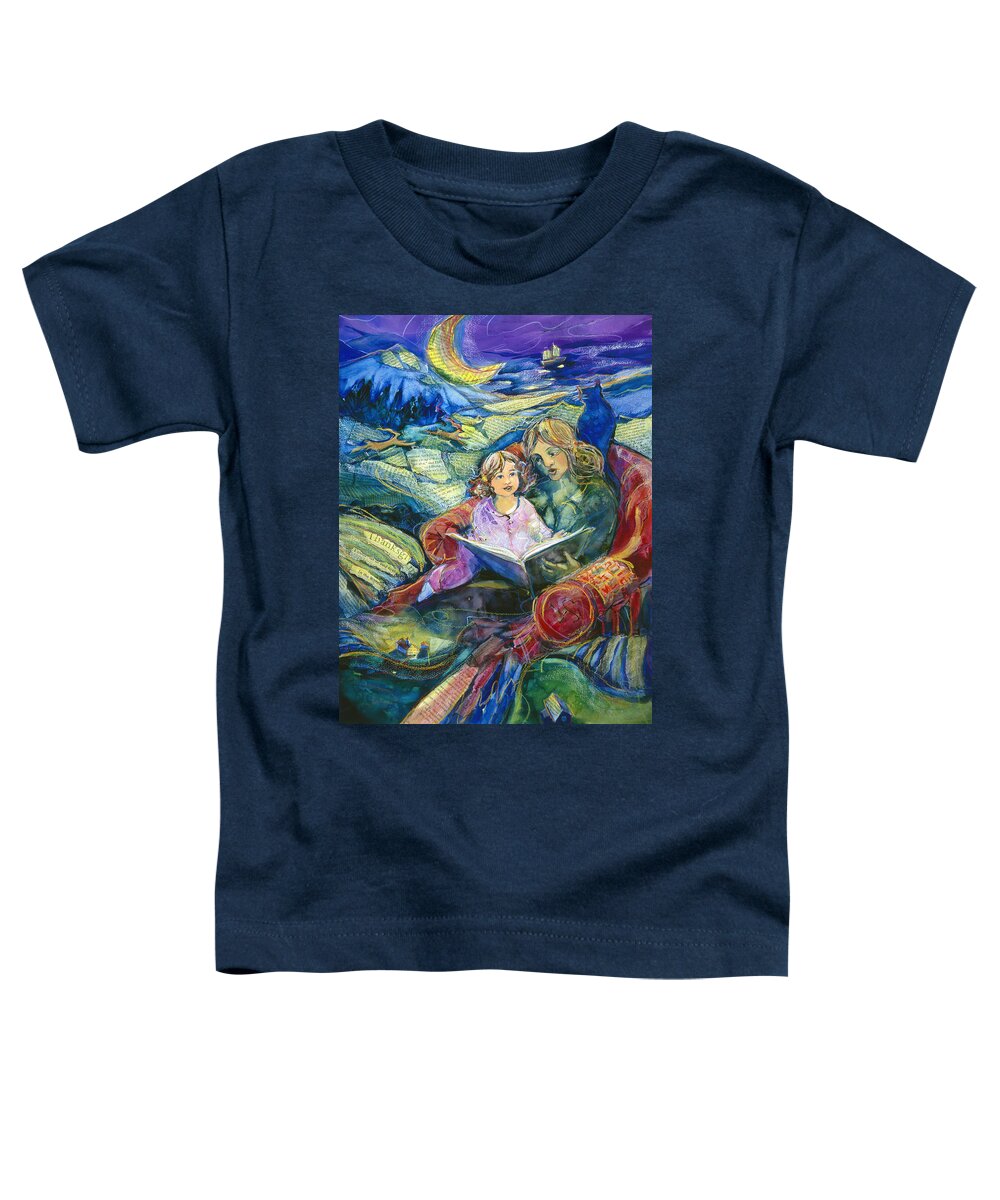Jen Norton Toddler T-Shirt featuring the painting Magical Storybook by Jen Norton