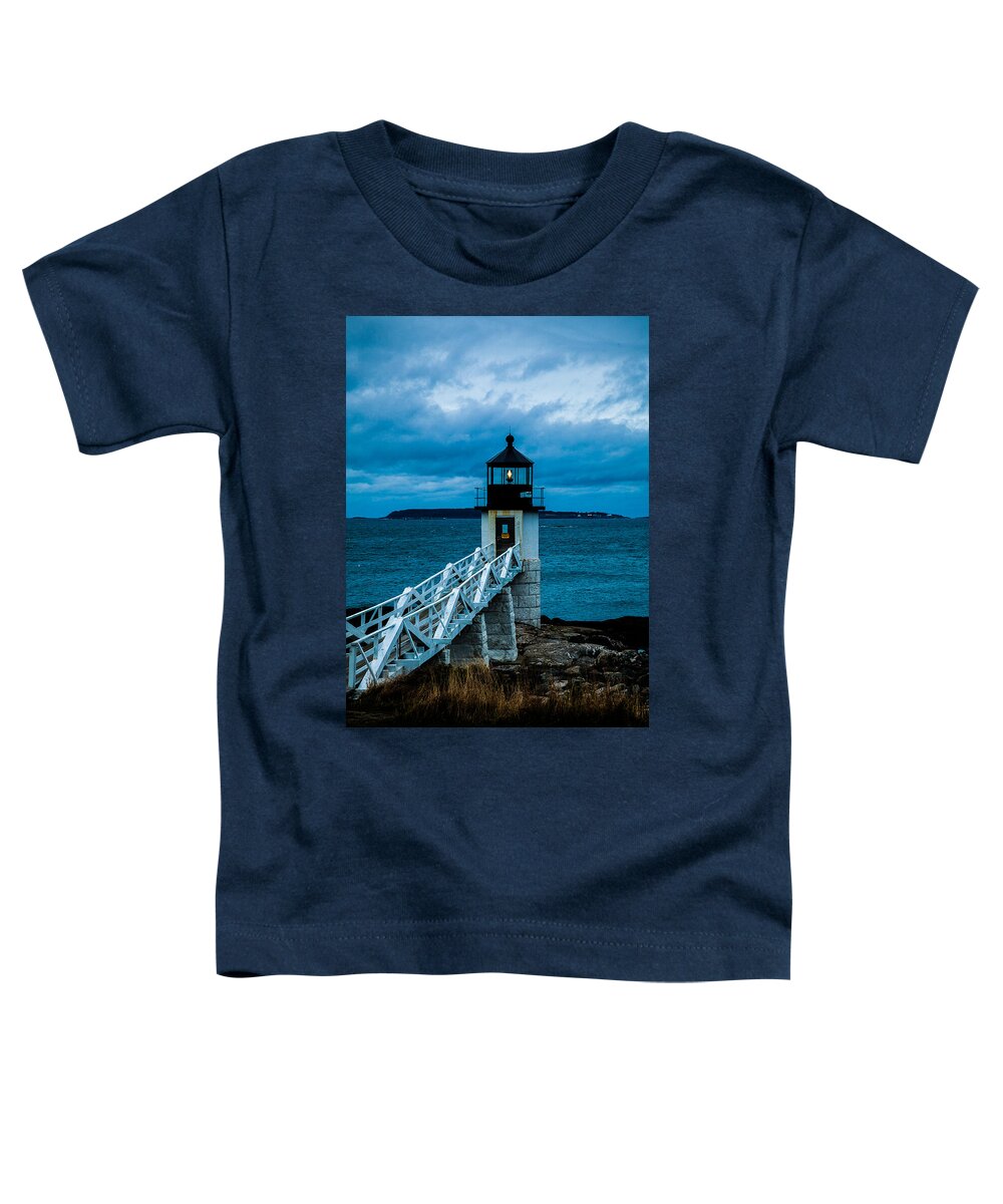 Lighthouse Toddler T-Shirt featuring the photograph Marshall Point Light at Dusk 1 by David Smith