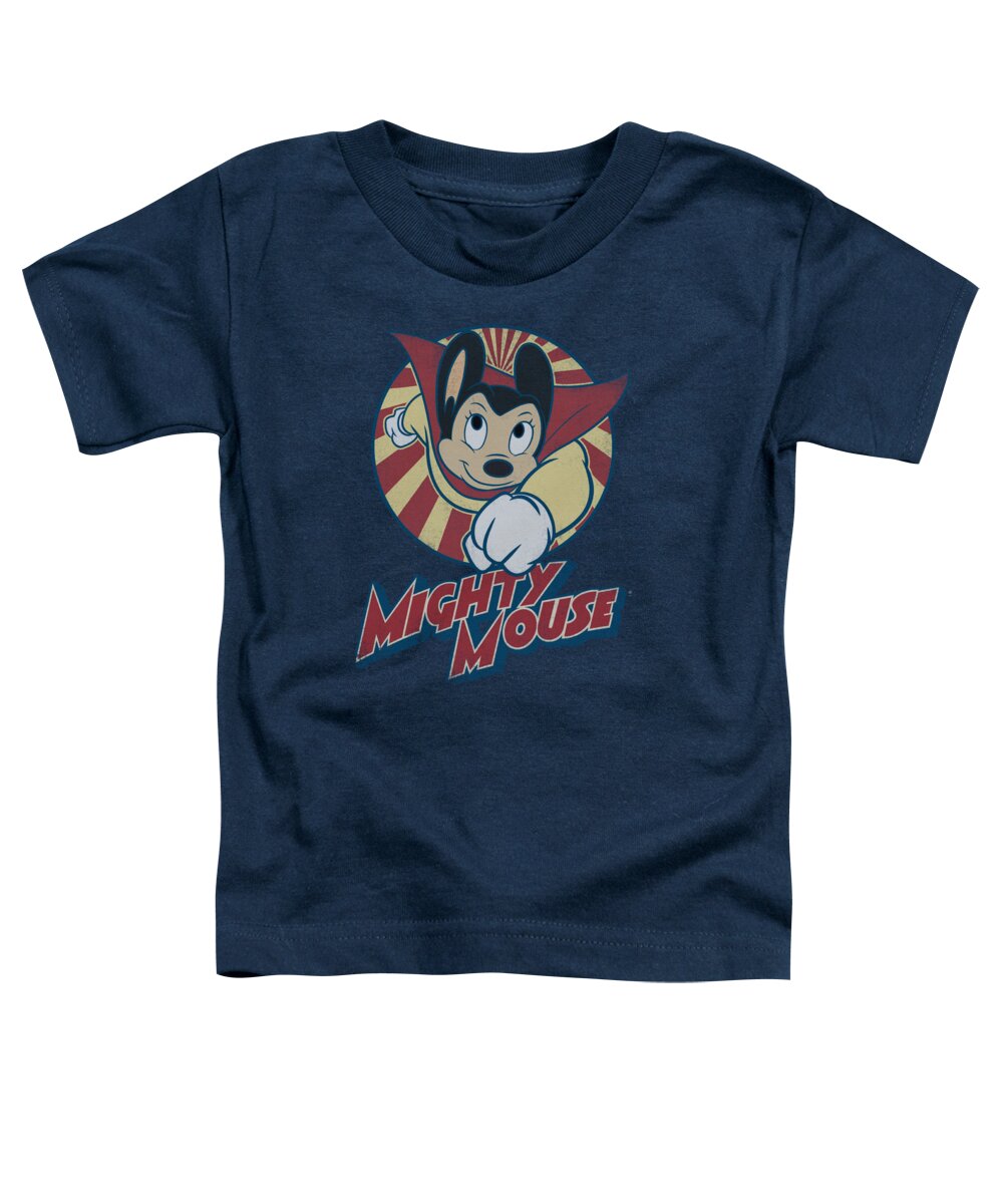 Mighty Mouse Toddler T-Shirt featuring the digital art Mighty Mouse - The One The Only by Brand A
