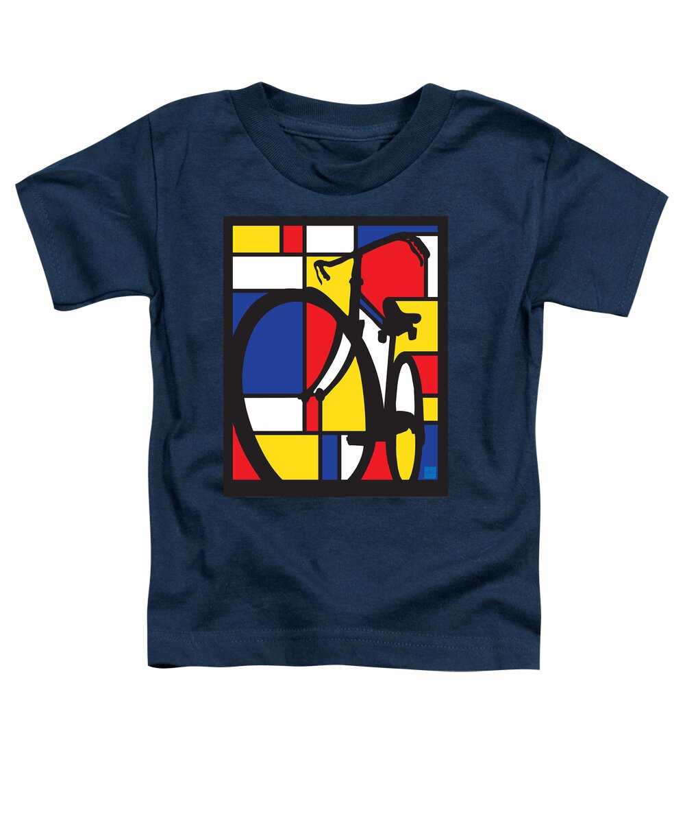 Mondrian Toddler T-Shirt featuring the painting Mondrian Bike by Sassan Filsoof