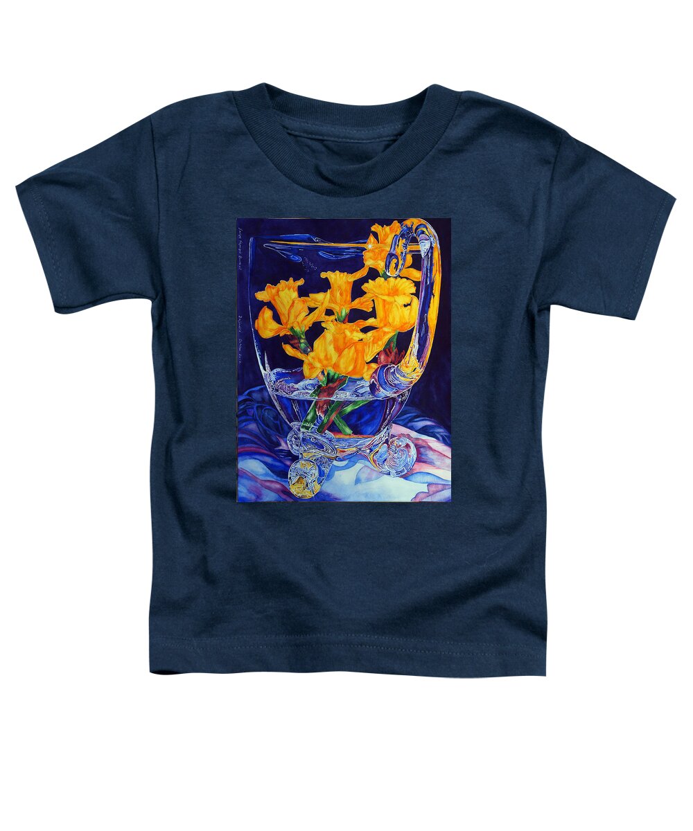 Daffodils Toddler T-Shirt featuring the painting Narcisses dans un Vase from Master Class by Xavier Francois Hussenet