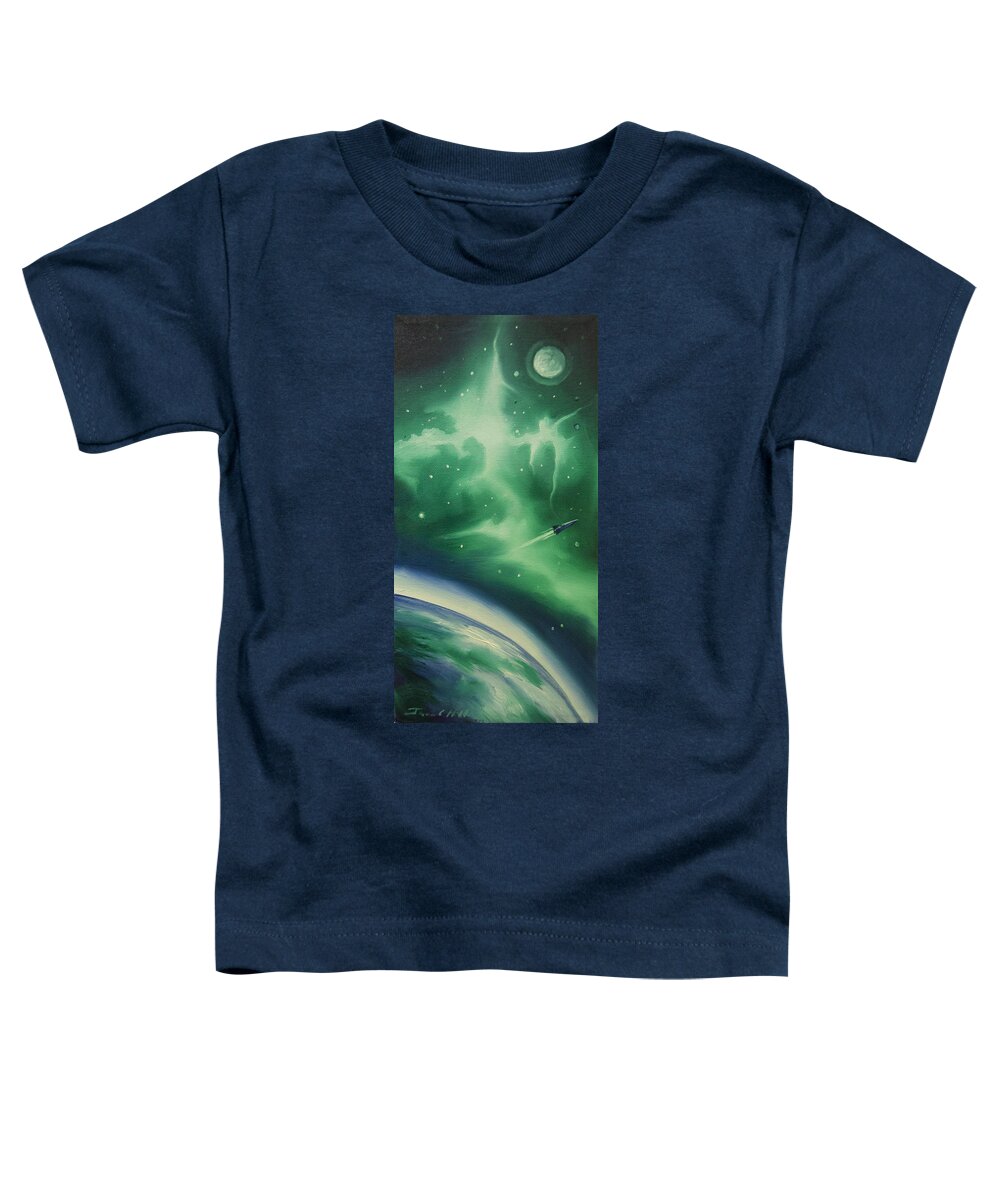 Purple; Red; Blue; Stunning; Landscape; James C. Hill; Copyright 2014 - James Christopher Hill; Jameshillgallery.com; Sci-fi; Science Fiction; Spheres; Power; Light; Ball; Motion; Concept Art; Concept Sketch; Nebula; Astronomy; Space; Gas; Planet; Star Toddler T-Shirt featuring the painting Ncg - 1016 by James Hill