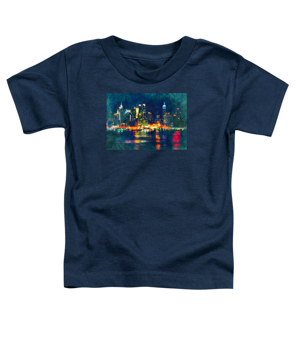 Abstract Toddler T-Shirt featuring the painting New York State Of Mind Abstract Realism by Georgiana Romanovna