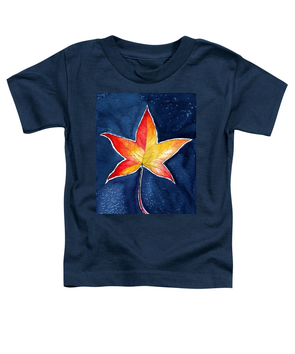 Red Toddler T-Shirt featuring the painting October Night by Katherine Miller