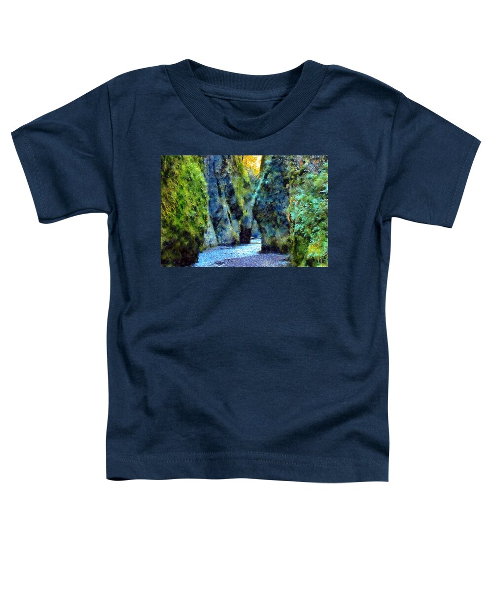 Oneonta Toddler T-Shirt featuring the digital art Oneonta Gorge by Kaylee Mason