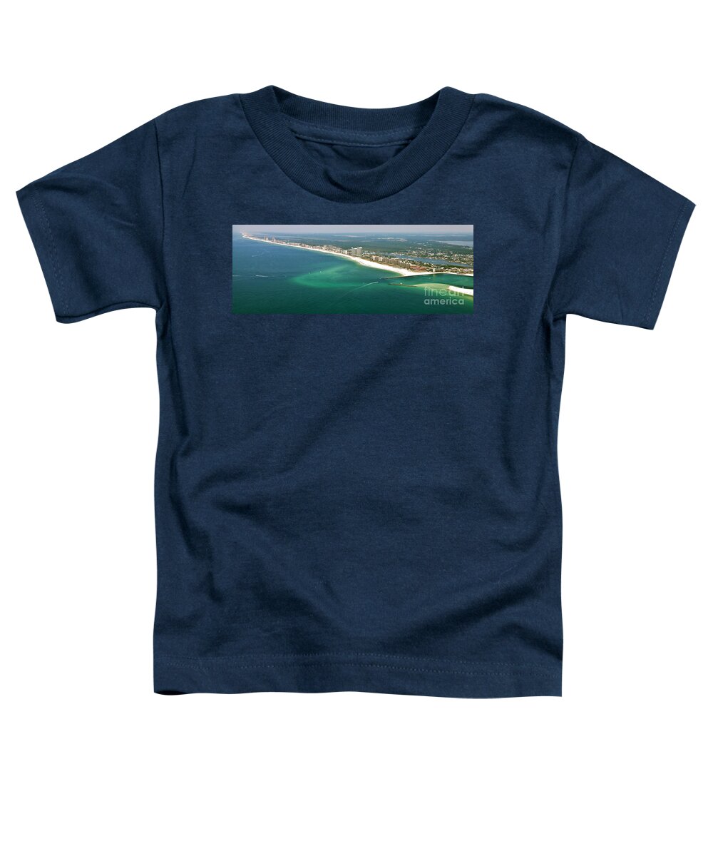 Aerial Toddler T-Shirt featuring the photograph Looking N W Across Perdio Pass to Gulf Shores by Gulf Coast Aerials -