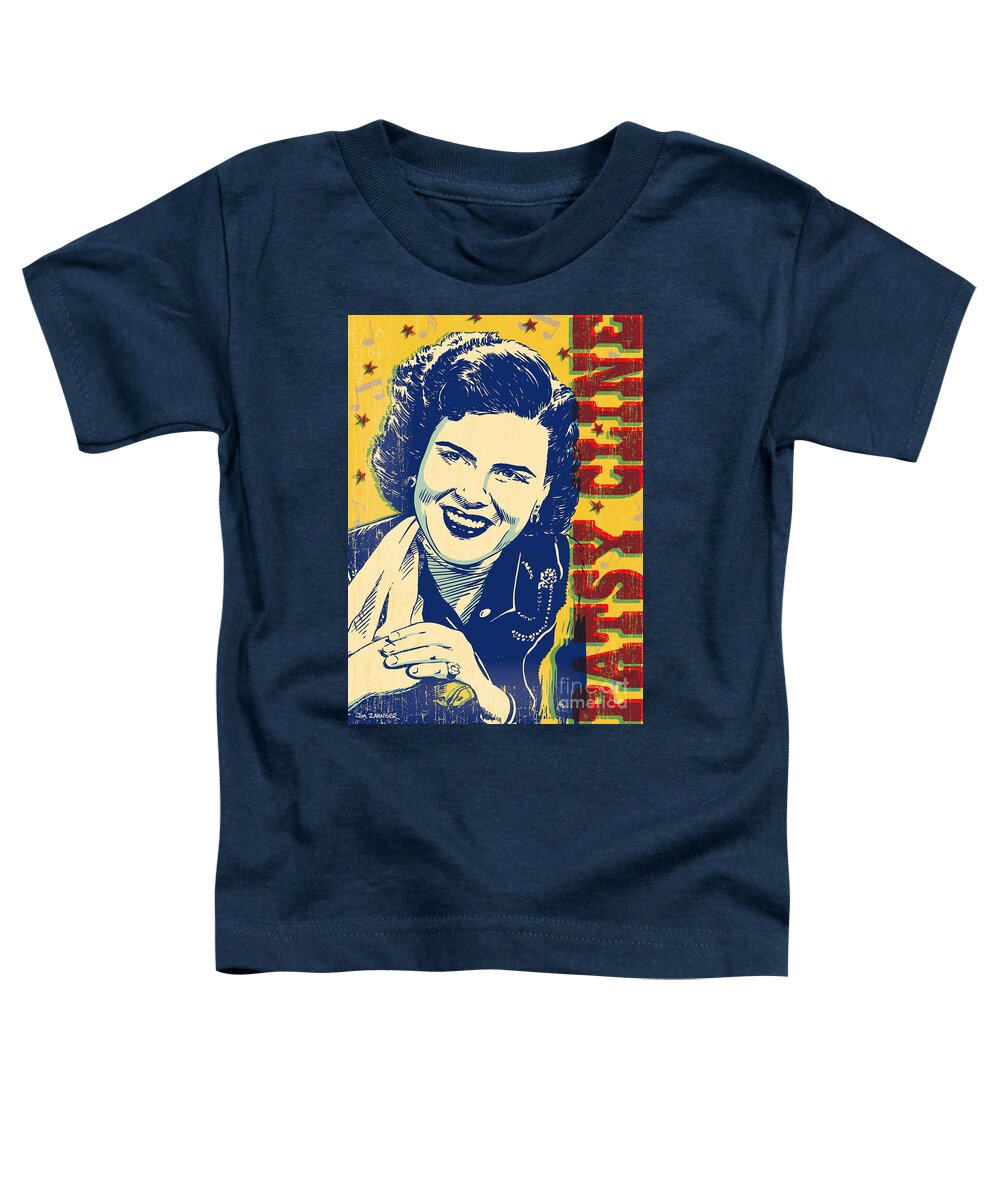 Country And Western Toddler T-Shirt featuring the digital art Patsy Cline Pop Art by Jim Zahniser