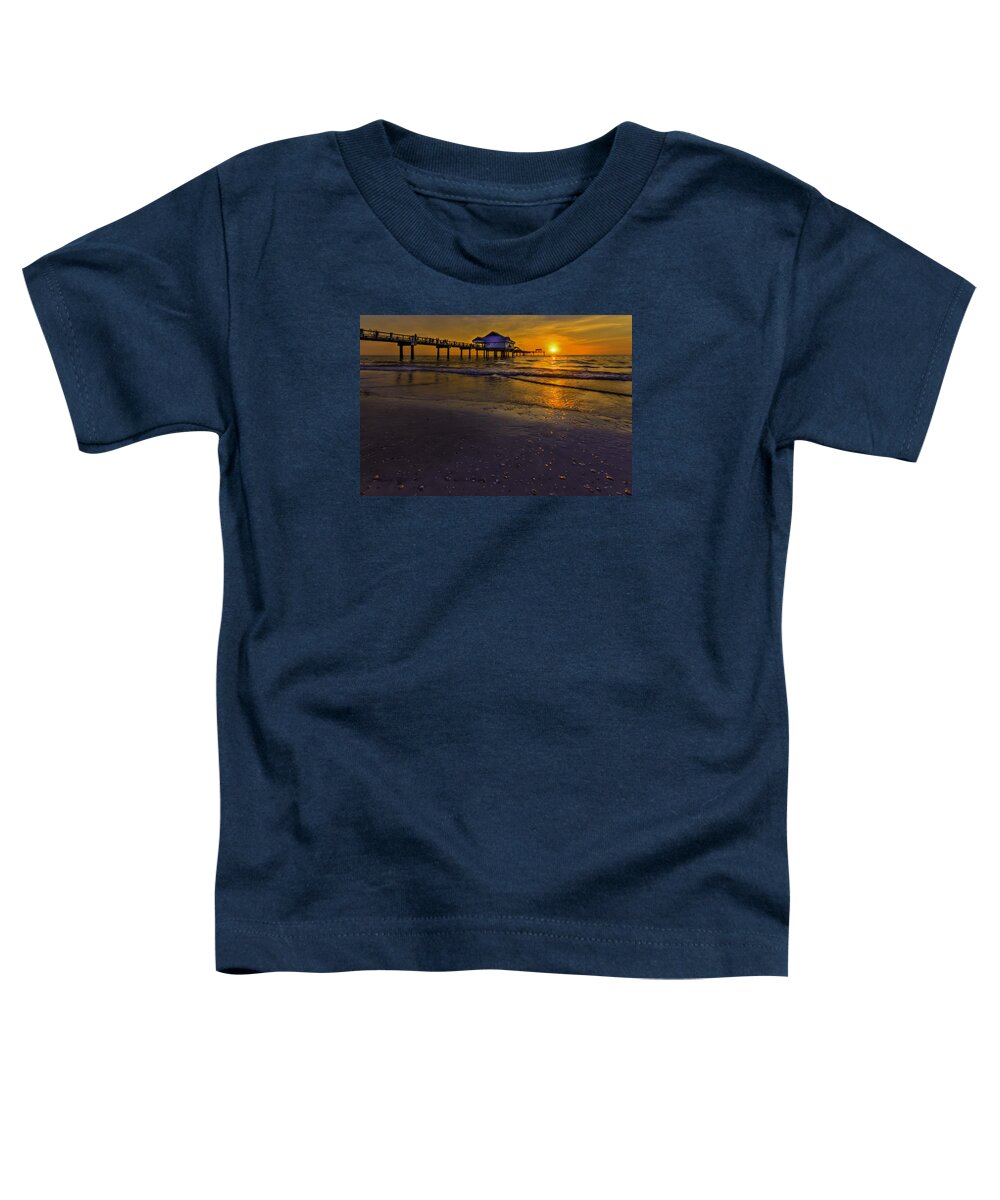 Pier Toddler T-Shirt featuring the photograph Pier into the Sun by Marvin Spates