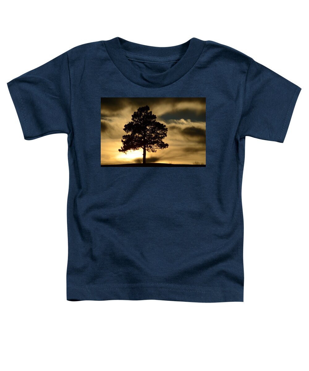 Dakota Toddler T-Shirt featuring the photograph Pine at Sundown by Greni Graph