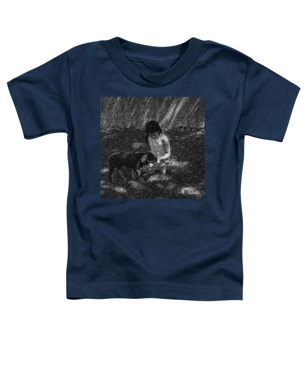  Children Paintings Toddler T-Shirt featuring the photograph Puppy Love by Mayhem Mediums