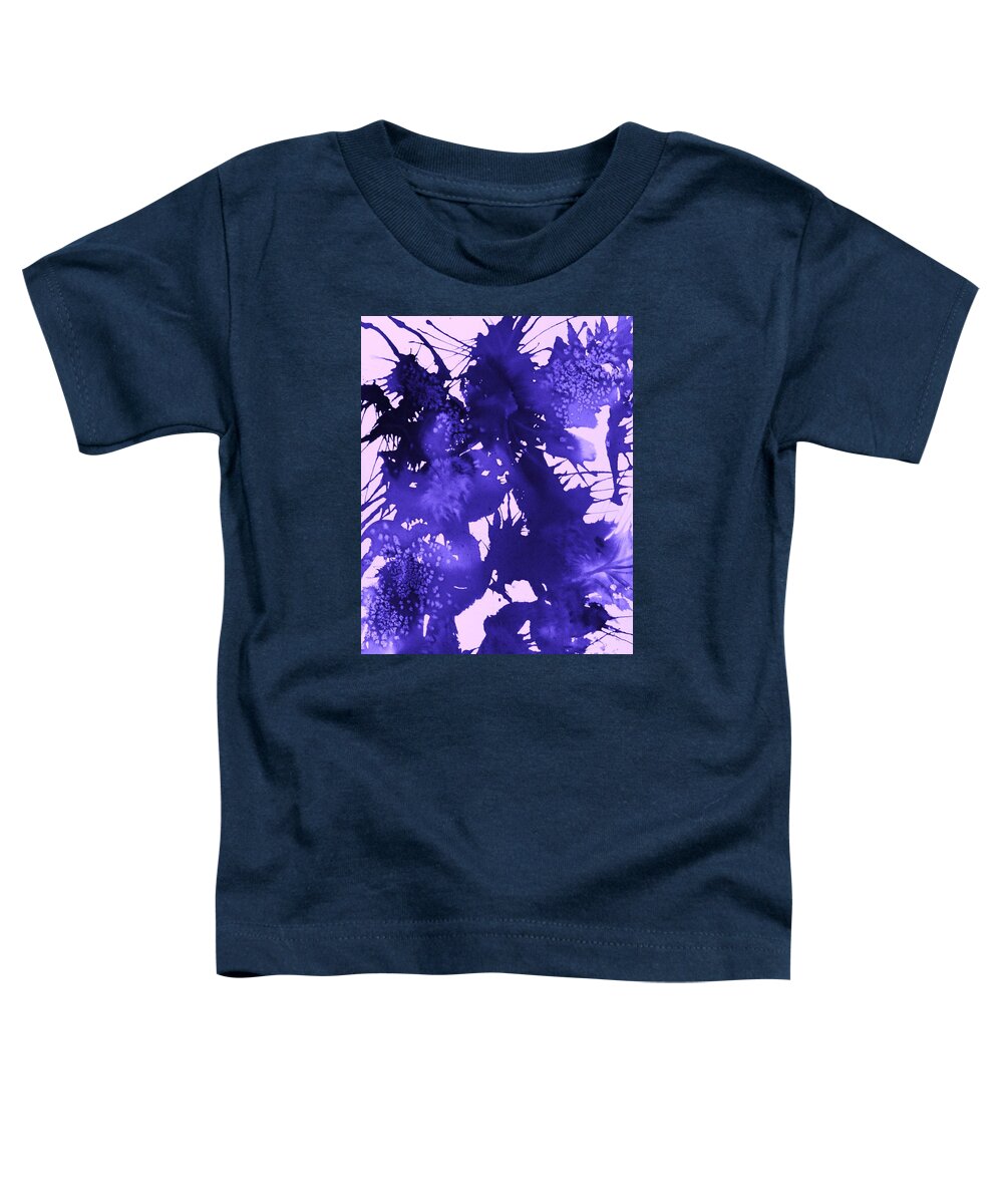 Purple Abstract Toddler T-Shirt featuring the painting Purple Passion by Ellen Levinson