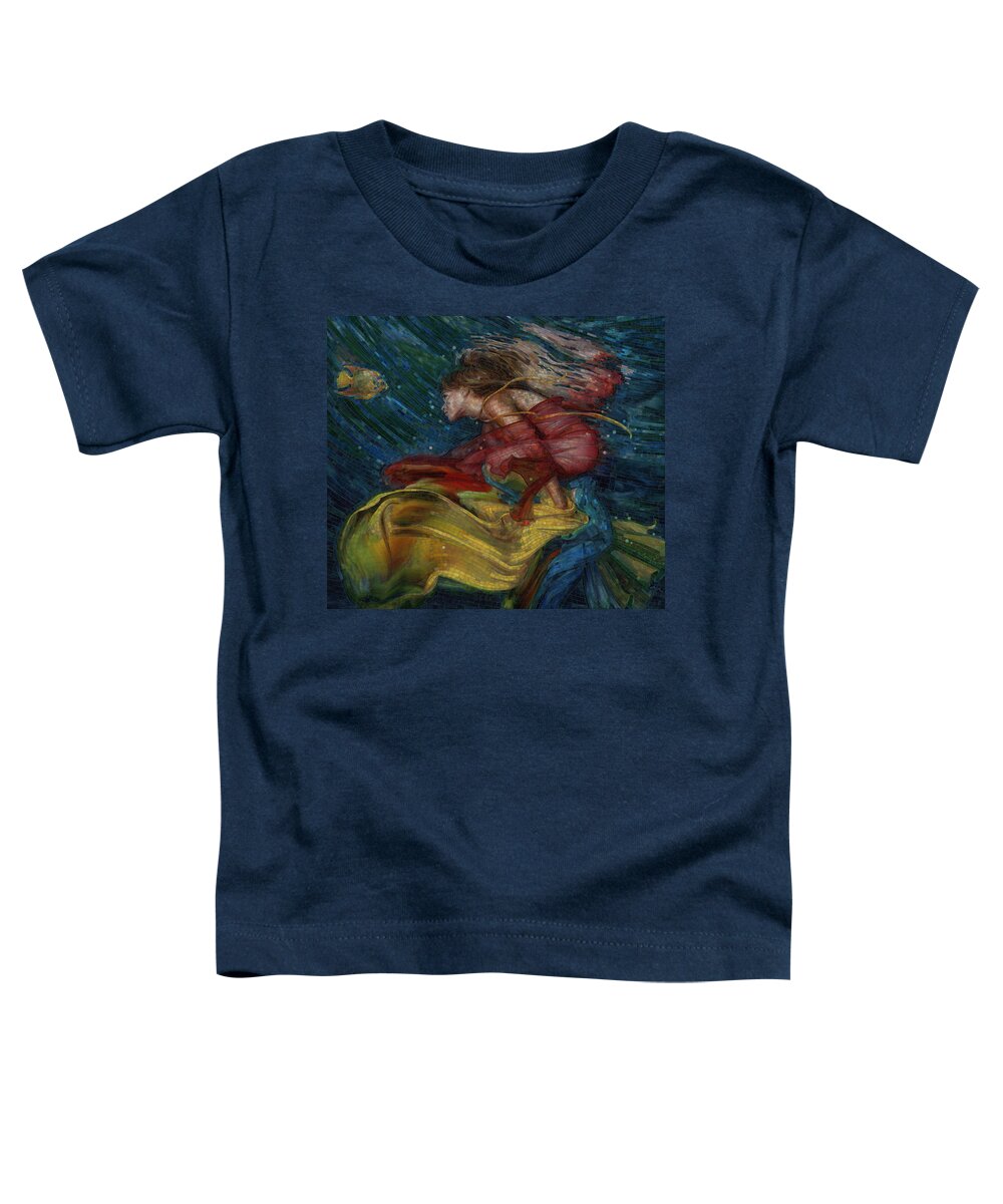 Angelfish Toddler T-Shirt featuring the glass art Queen of the Angels by Mia Tavonatti