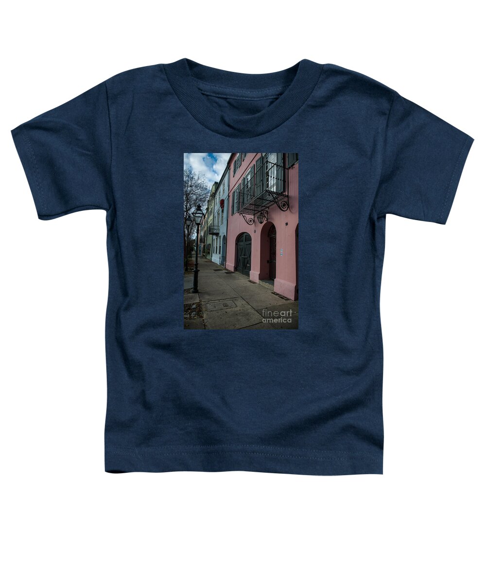 Rainbow Row Toddler T-Shirt featuring the photograph Rainbow Row Vertical by Dale Powell