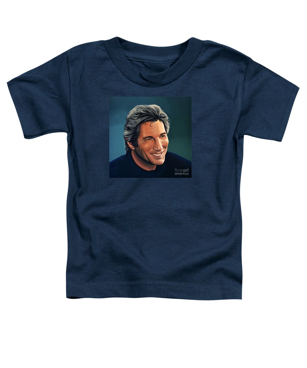 Richard Gere Toddler T-Shirt featuring the painting Richard Gere by Paul Meijering
