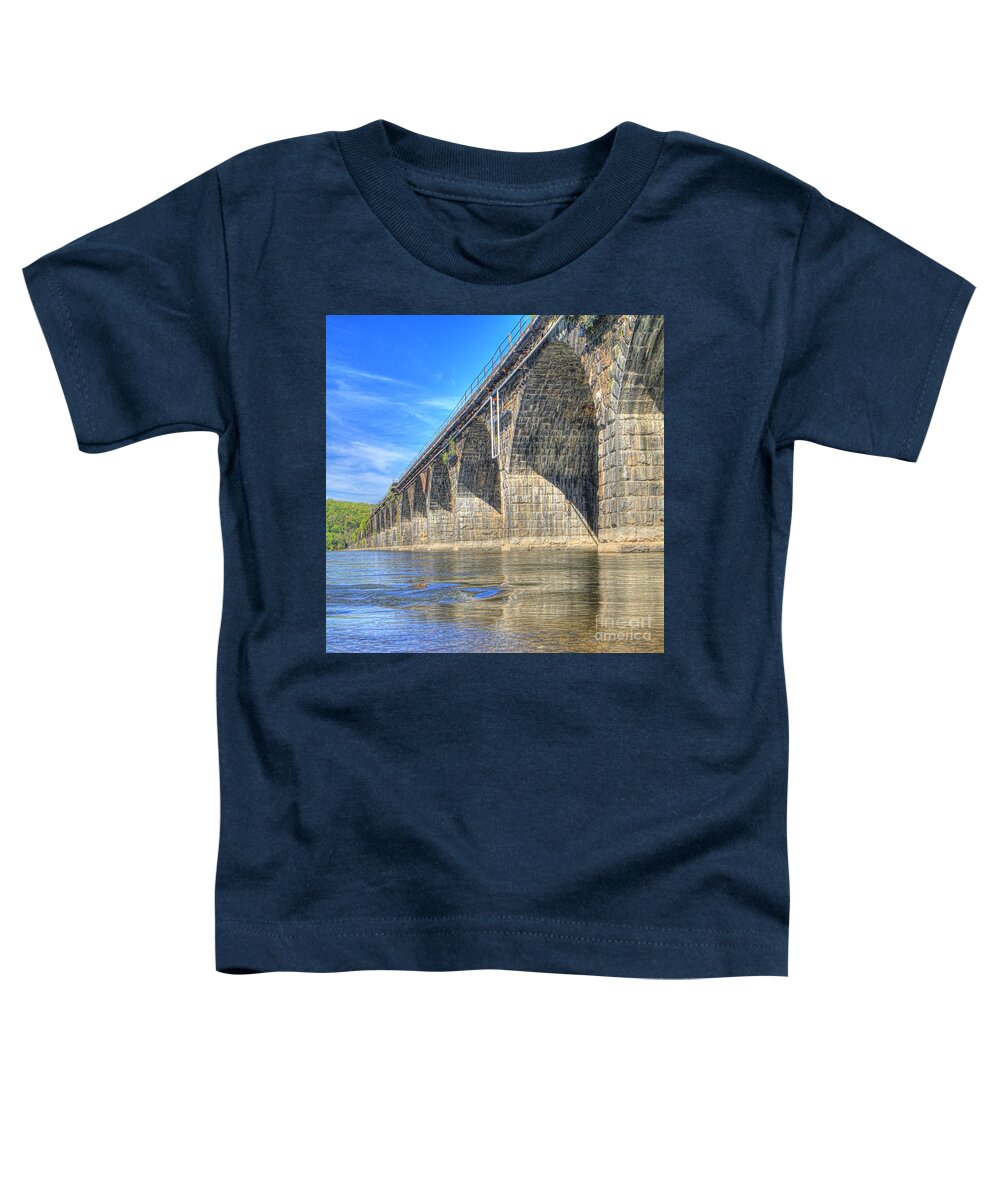 Harrisburg Toddler T-Shirt featuring the photograph Rockville Bridge by Geoff Crego