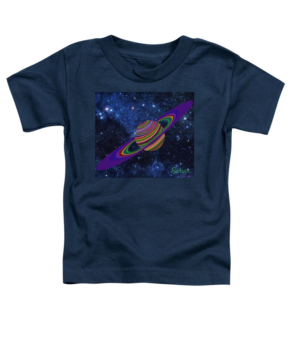 Saturn Toddler T-Shirt featuring the painting Saturn 13 by Robert SORENSEN