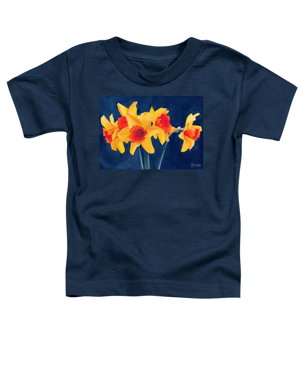 Watercolor Toddler T-Shirt featuring the painting Shy by Ken Powers