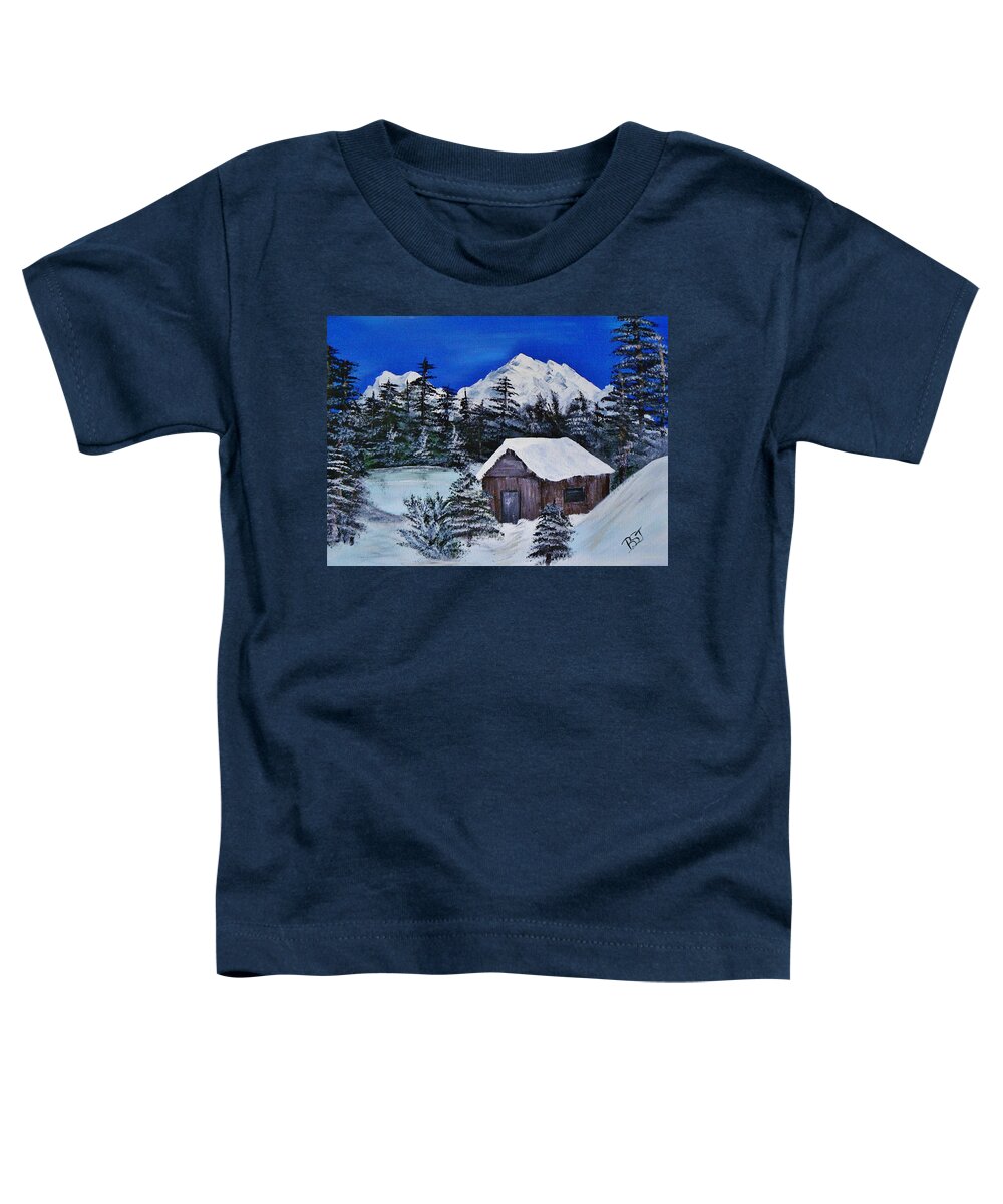 Acrylic Toddler T-Shirt featuring the Snow Falling on Cedars by Barbara St Jean