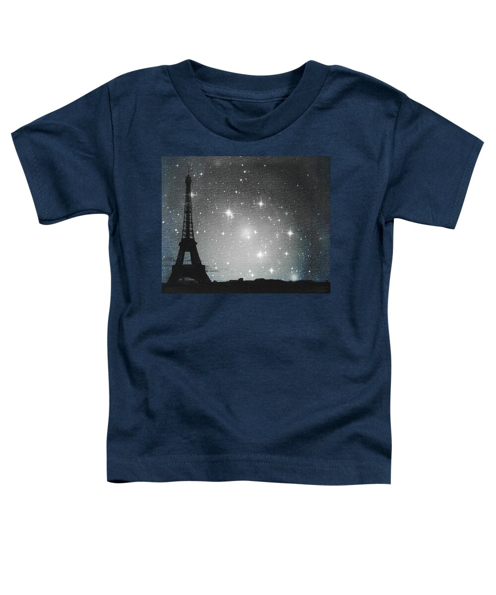 Paris Toddler T-Shirt featuring the photograph Starry Night in Paris - Eiffel Tower Photography by Marianna Mills