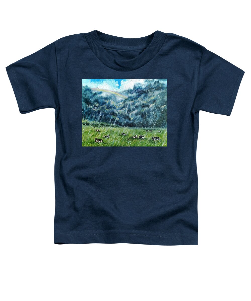 Storm Toddler T-Shirt featuring the painting Summer Storm by Shana Rowe Jackson