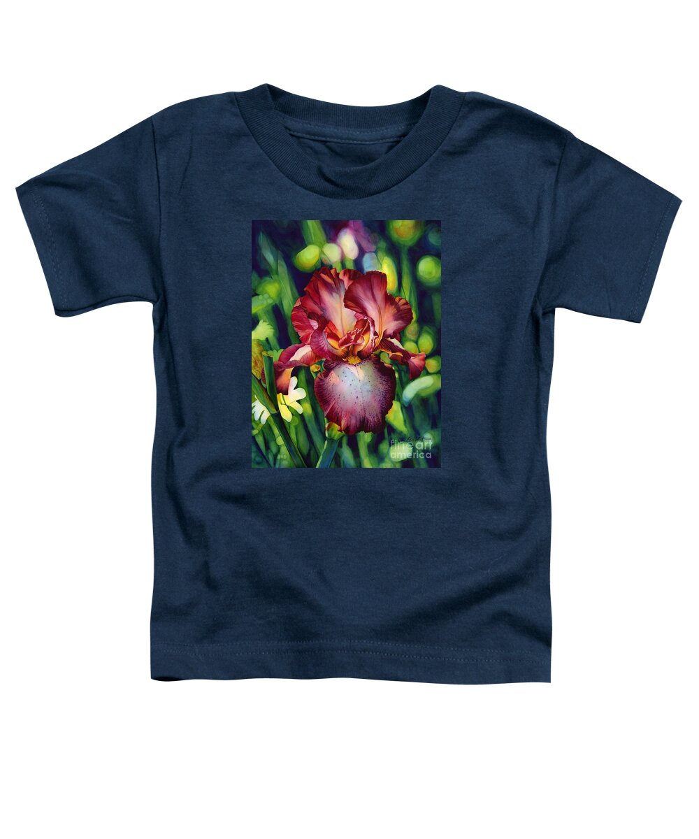 Iris Toddler T-Shirt featuring the painting Sunlit Iris by Hailey E Herrera