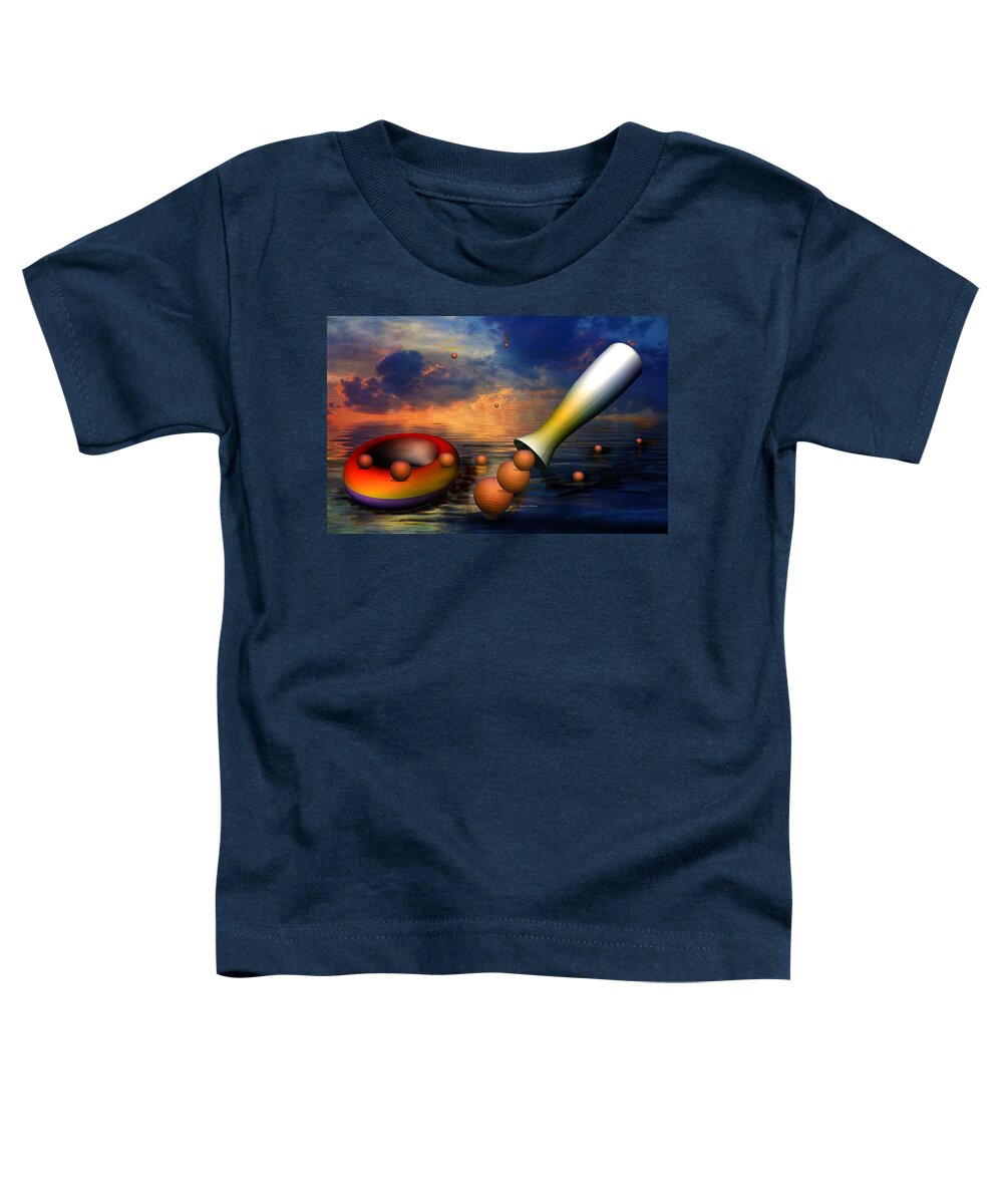 Surreal Dinner Served Over The Ocean Toddler T-Shirt featuring the digital art Surreal Dinner Served Over the Ocean by Angela Stanton