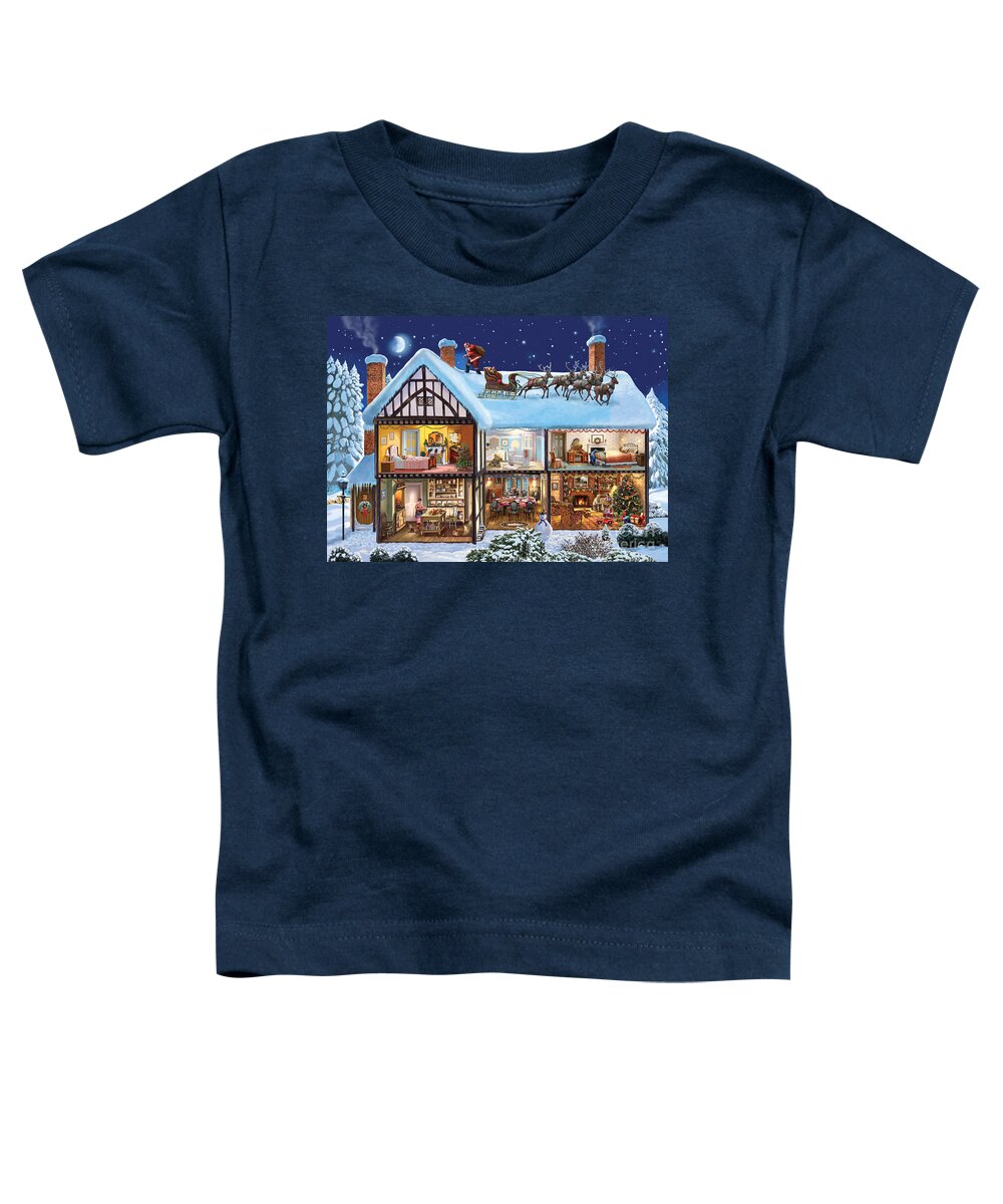 Christmas Toddler T-Shirt featuring the digital art Christmas House by MGL Meiklejohn Graphics Licensing