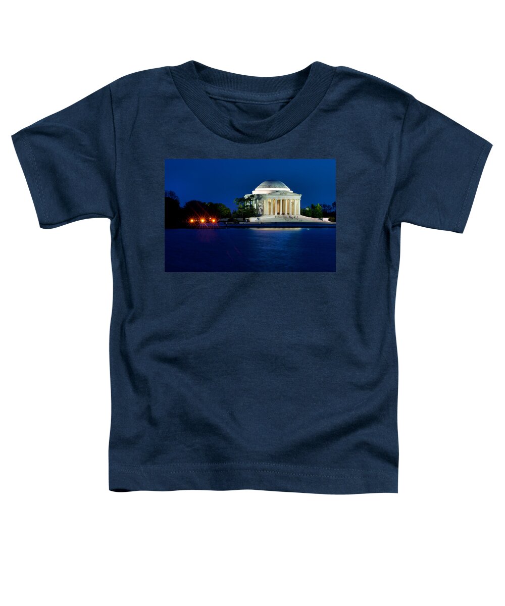 America Toddler T-Shirt featuring the photograph The Jefferson Memorial at the Blue Hour of Twilight by Mitchell R Grosky