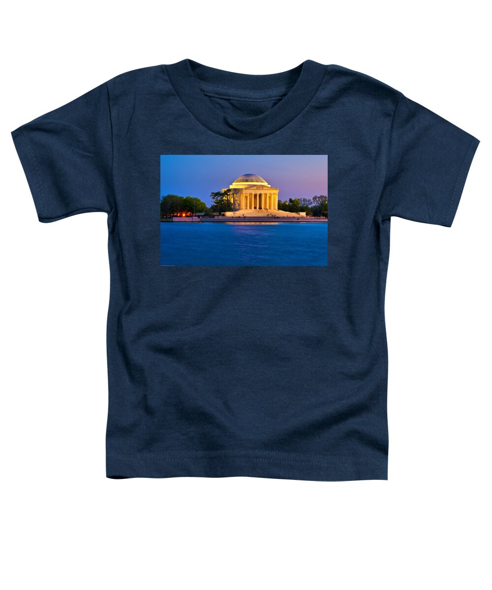 America Toddler T-Shirt featuring the photograph The Jefferson Memorial at Twilight by Mitchell R Grosky
