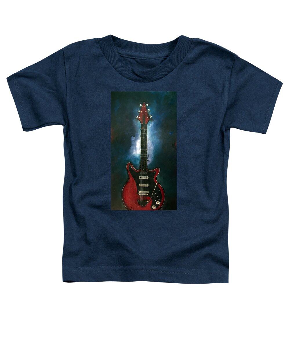 Brian May Toddler T-Shirt featuring the painting The Red Special by Sean Parnell