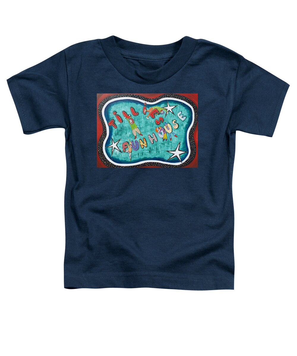 Circus Toddler T-Shirt featuring the painting Tillies Funhose by Patricia Arroyo