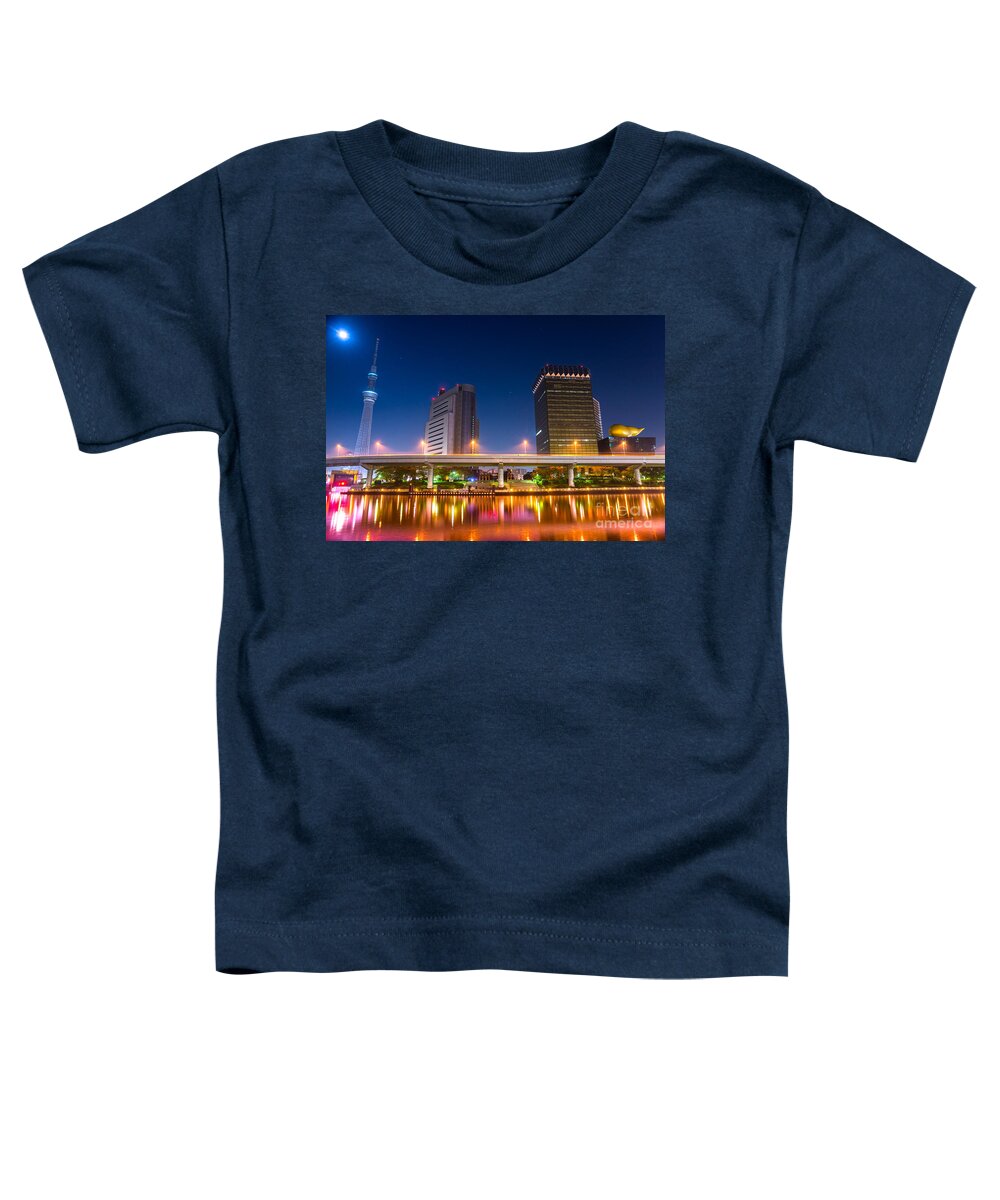 Tokyo Toddler T-Shirt featuring the photograph Tokyo skyline - Japan by Luciano Mortula
