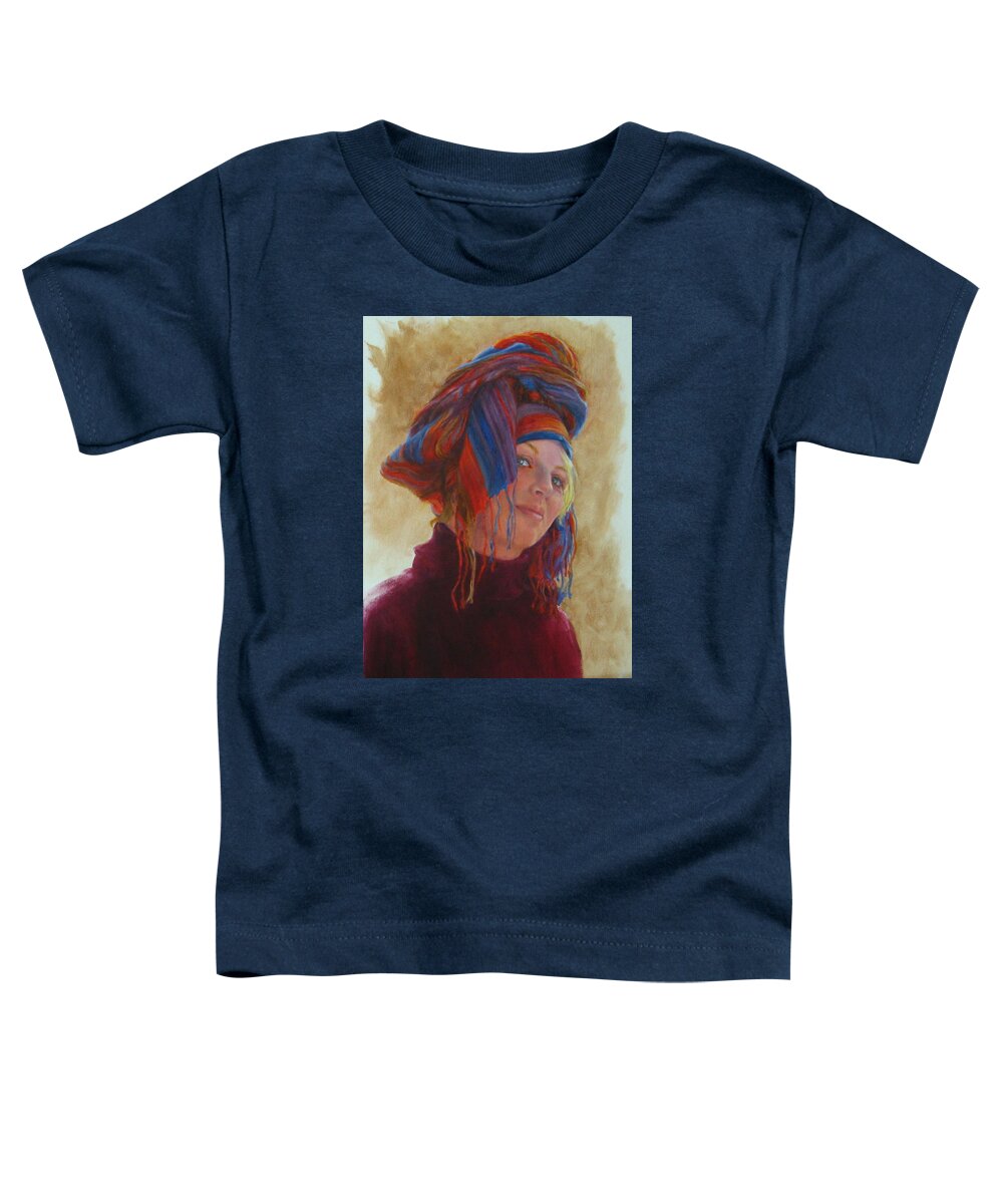 Figurative Toddler T-Shirt featuring the painting Turban 2 by Connie Schaertl