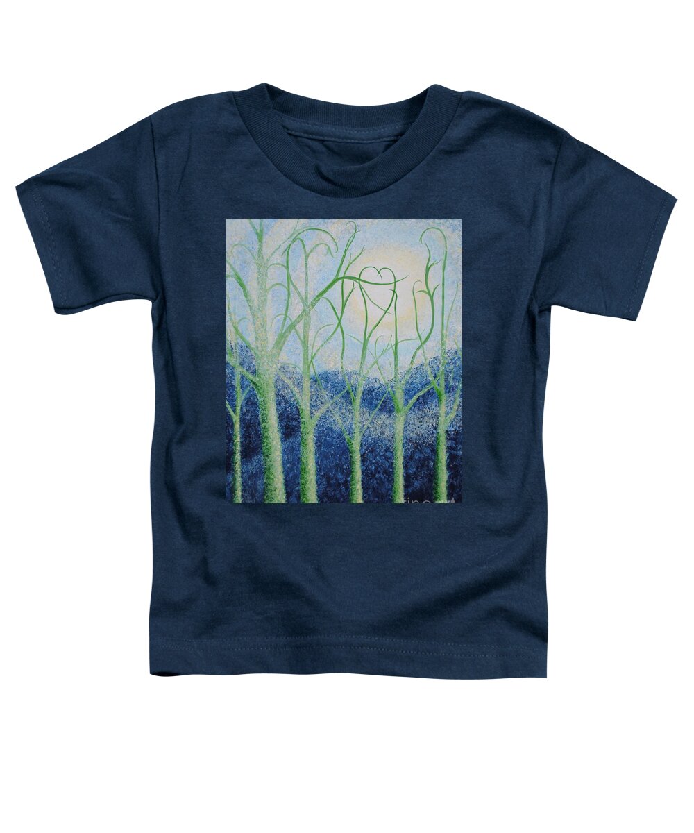 Blue Toddler T-Shirt featuring the painting Two Hearts by Holly Carmichael