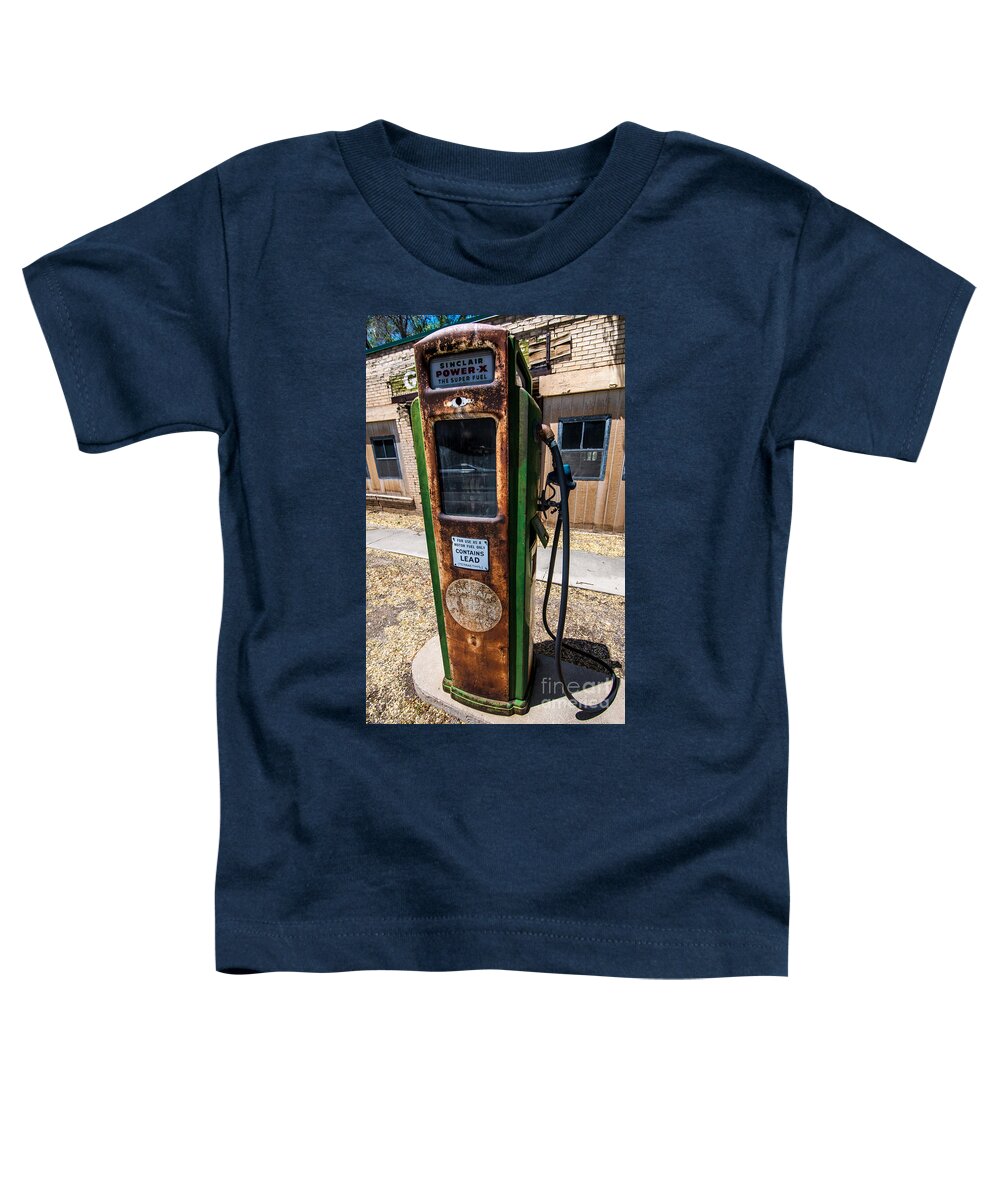 Vintage Toddler T-Shirt featuring the photograph Vintage Gas Pump Station - Scipio - Utah by Gary Whitton