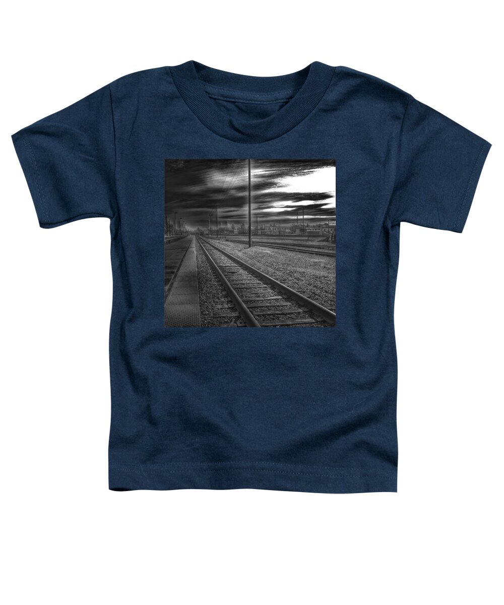 Painterly Photography Toddler T-Shirt featuring the photograph Walking the Rails by Bill Owen