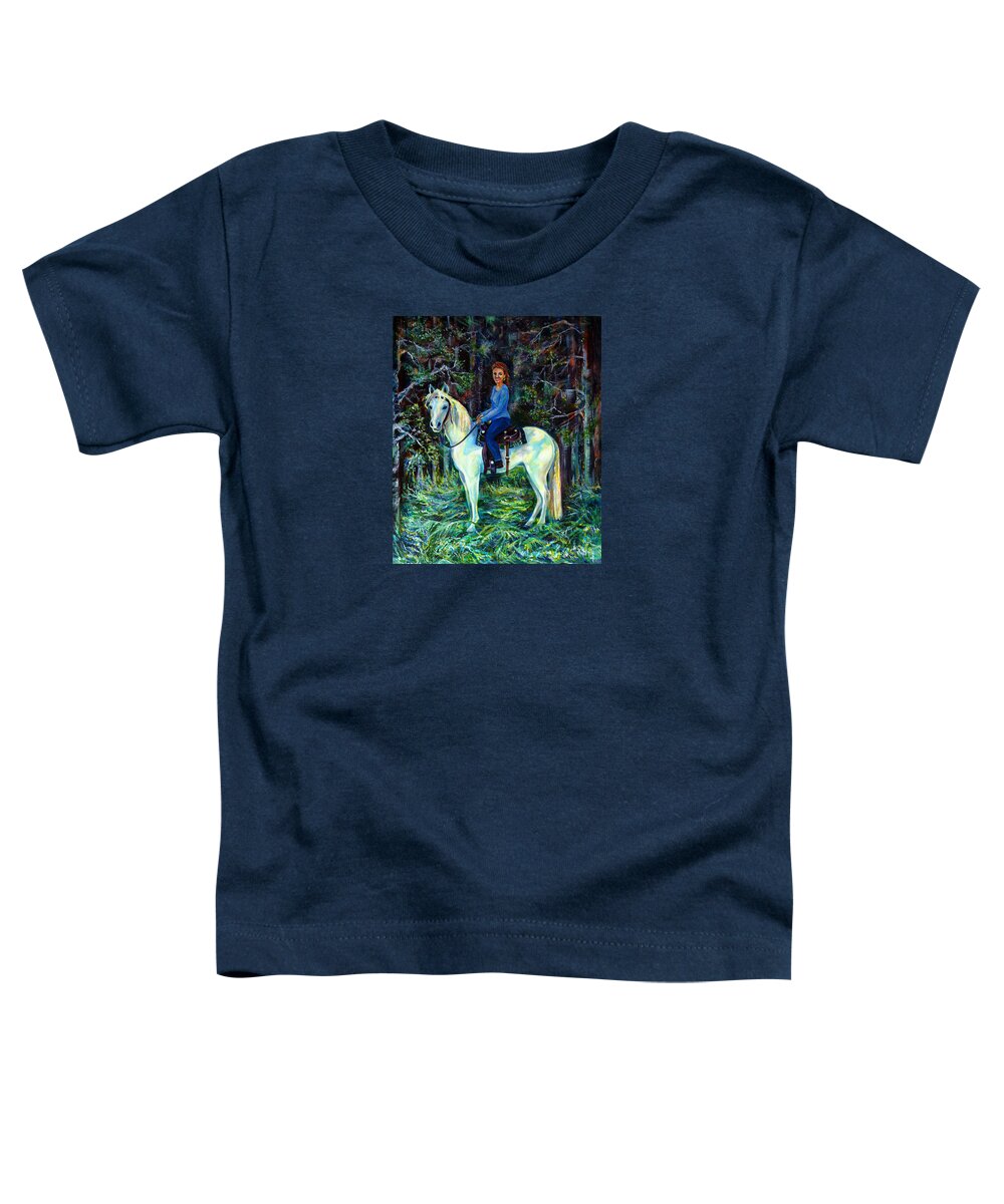 Western Art Toddler T-Shirt featuring the painting White Magic by Anna Duyunova
