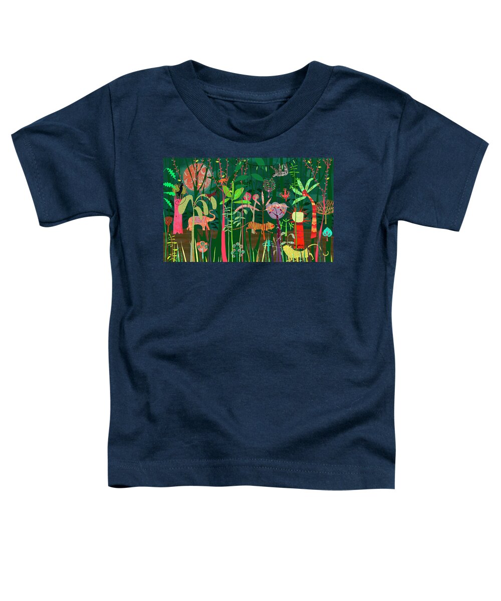 Abundance Toddler T-Shirt featuring the photograph Wild Animals In Lush Bright Color Jungle by Ikon Ikon Images