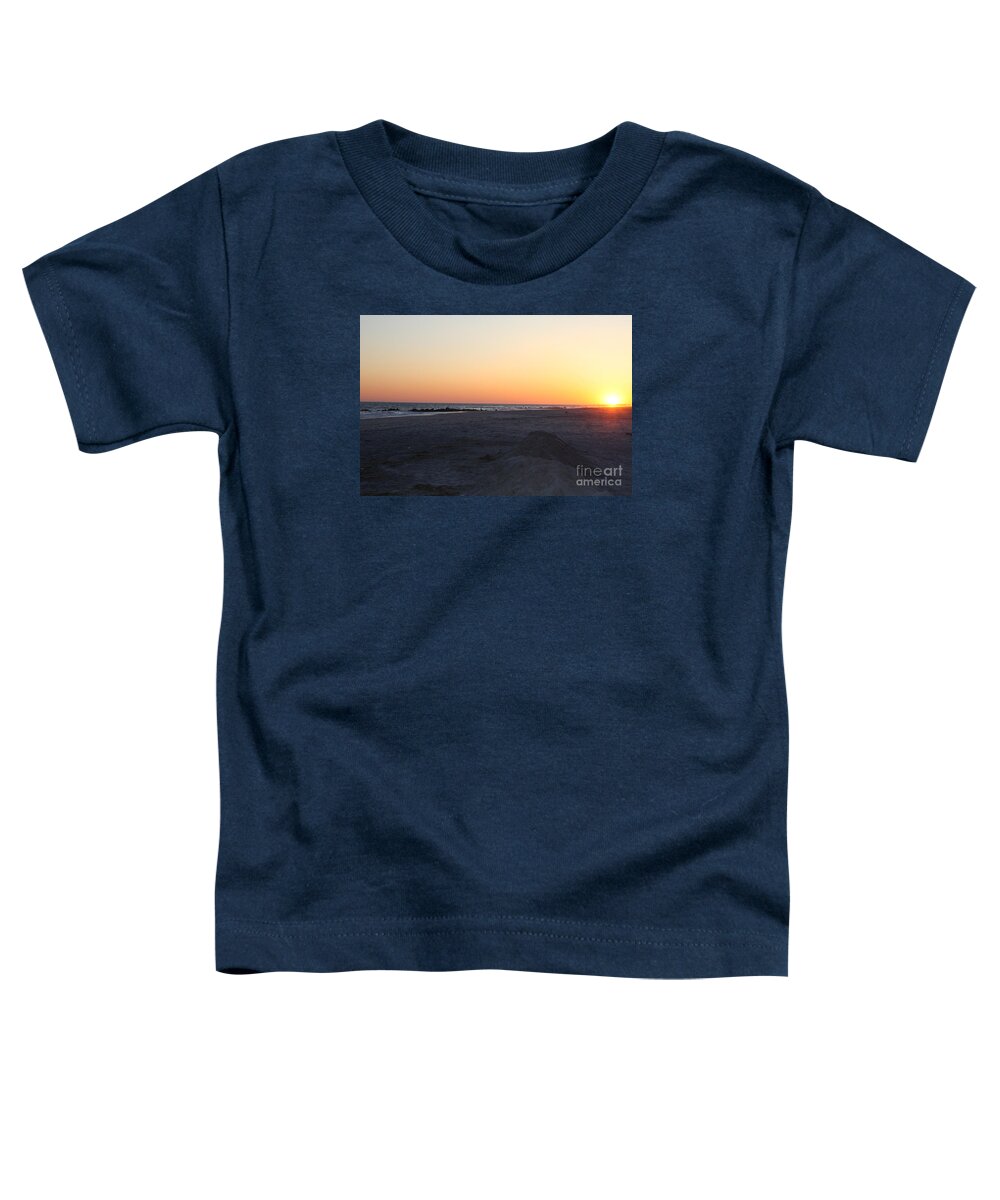 Winter Sunset On Long Beach Toddler T-Shirt featuring the photograph Winter Sunset on Long Beach by John Telfer