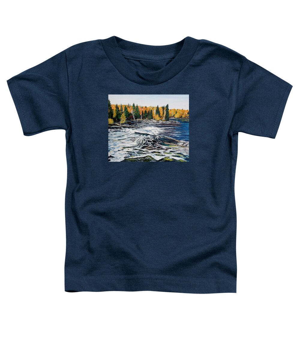 Falls Toddler T-Shirt featuring the painting Wood Falls 2 by Marilyn McNish