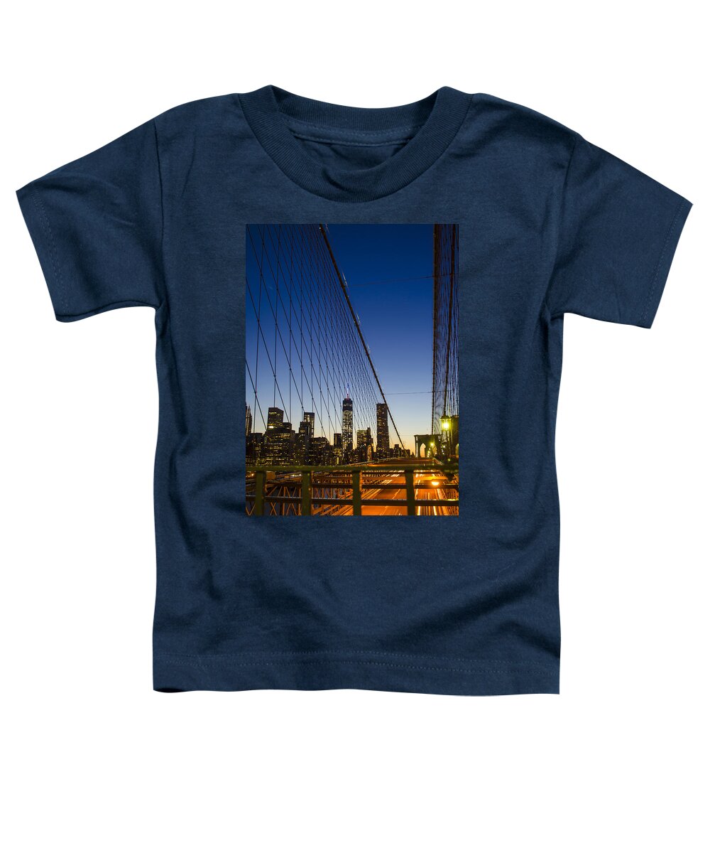 Wtc1 Toddler T-Shirt featuring the photograph WTC1 from Brooklyn Bridge by GeeLeesa Productions