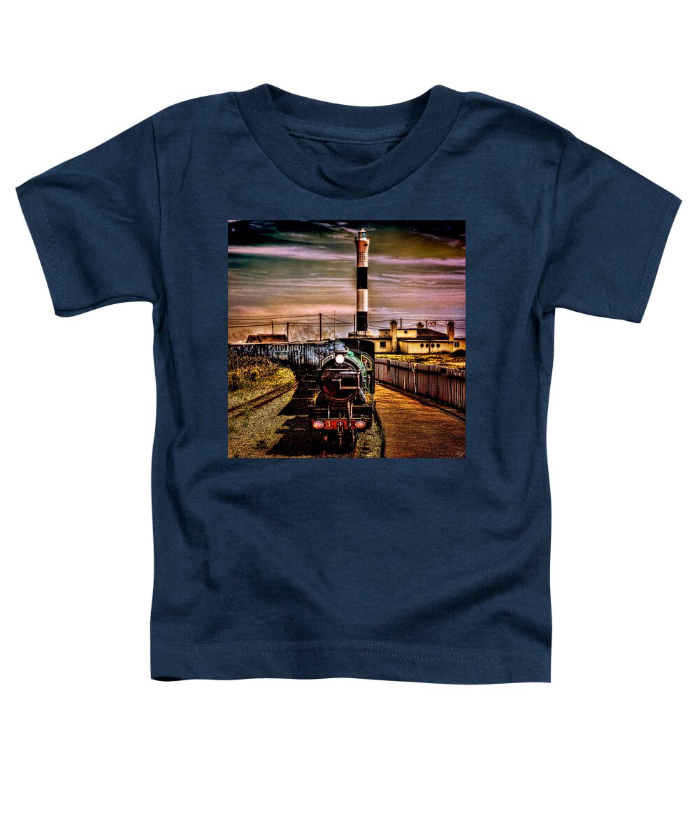 Locomotive Toddler T-Shirt featuring the photograph All Aboard by Chris Lord