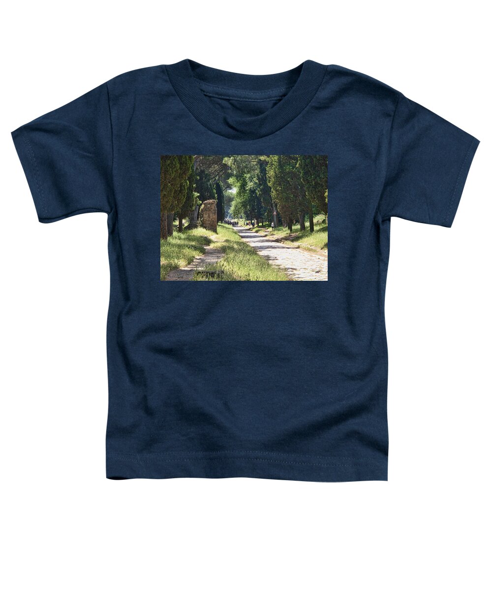 Roman Road Toddler T-Shirt featuring the photograph Appian Way in Rome by David Smith
