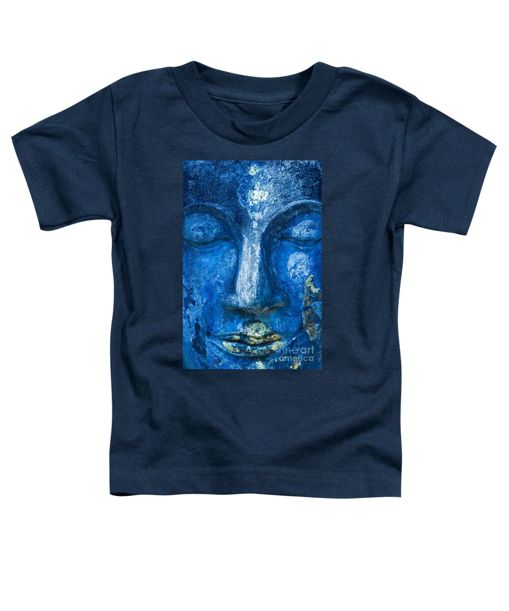 Buddha Toddler T-Shirt featuring the photograph Blue Buddha by Luciano Mortula